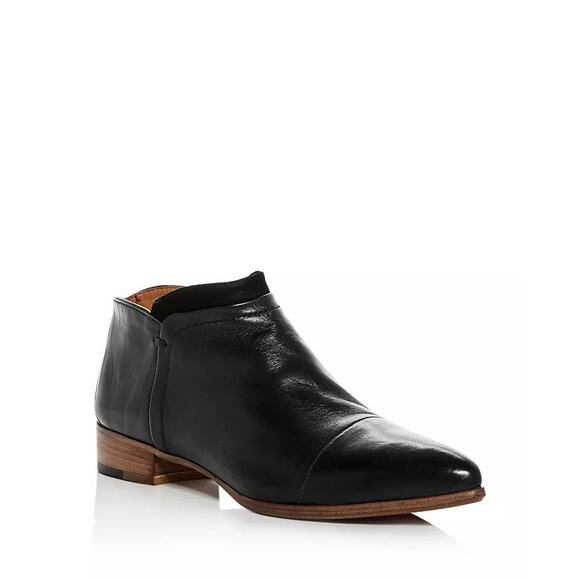 Alberto Fermani Serafina Leather Ankle Bootie 38.5 US 8 Black Low Heel Point Toe - Picture 1 of 14